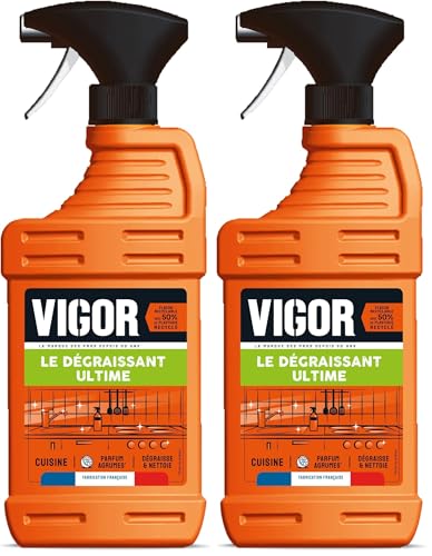 VIGOR Spray Nettoyant Cuisine Le Dégraissant Ultime - 650 ml - Élimine efficacement les résidus tenaces sur plaques, plans de travail, portes, éviers,...