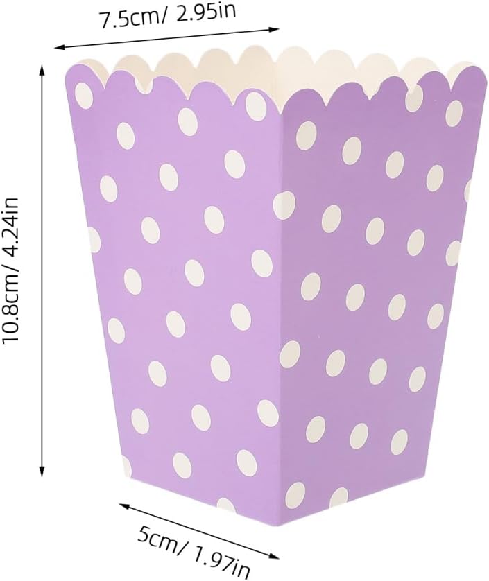 Zerodeko 24pcs Boxes Paper Popcorn Buckets Square Popcorn Boxes Popcorn Containers Paper Snack Boxes Popcorn Boxes Container Popcorn Holder Purple Chicken Popcorn Box European and American, medium