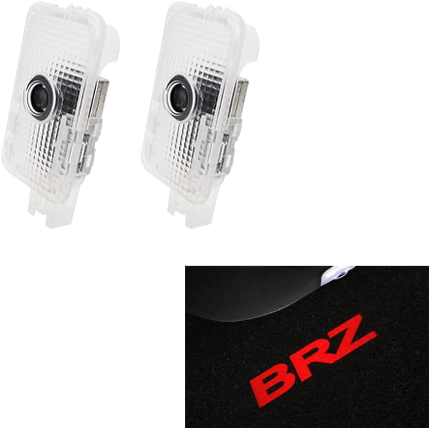 2 pcs Non-Fading LED Car Door Logo Lights Courtesy Projector Laser Welcome Light Ghost Shadow Puddle lamp Compatible for BRZ Accessories… (BRZ-RED, ZD8; 2022-present)