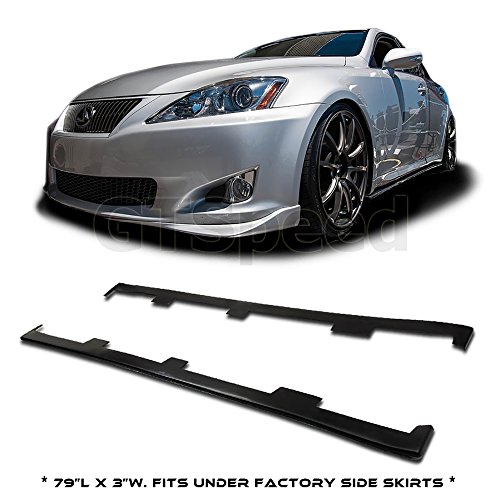 [GT-Speed] Compatible/Replacement for UL Style (79"L x 3"W) PU Side Skirt Add-on Lip, 2006-2013 Lexus IS250 IS350 (May Compatible With Other Vehicle - Measure Before Purchase)