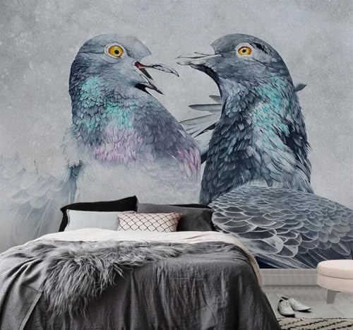 Papier peint 3D oiseaux pour masquer les murs imparfaits de votre chambre