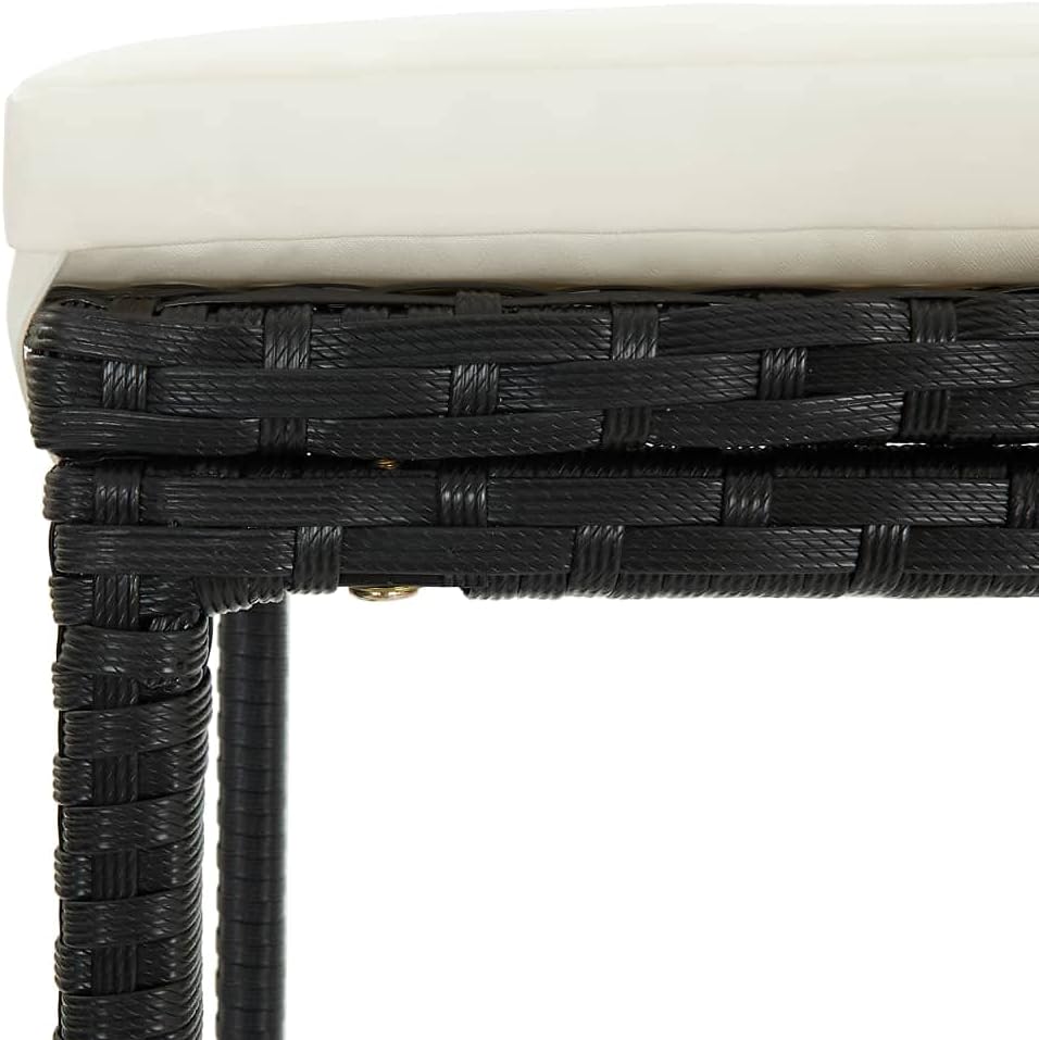5 Piece Patio Bar Set with Cushions Poly Rattan Black,Outdoor Patio furnature,Outdoor Furniture,Patio Set,Balcony Furniture,for Patio,Garden,Poolside,Backyard