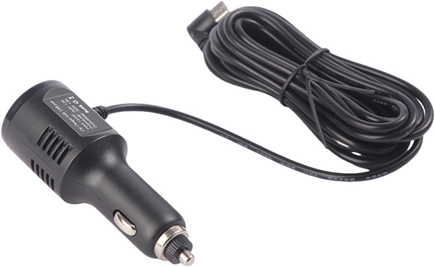 Adattatore caricabatteria per auto con porta USB con cavo angolato di tipo C da 3,4 m per Dashcam Smartphone Tablet Protezioni ingresso caricatore per veicolo 12V 24V per DashCam