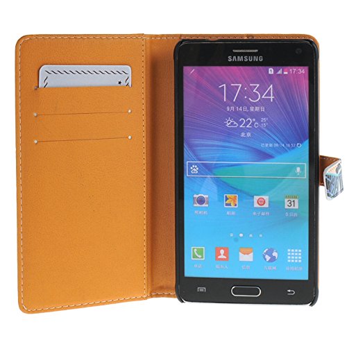 Coque Note 4 Écran Protégé MOONCASE Étui à Rabat Cuir Portefeuille Anti Rayures A07 - 5
