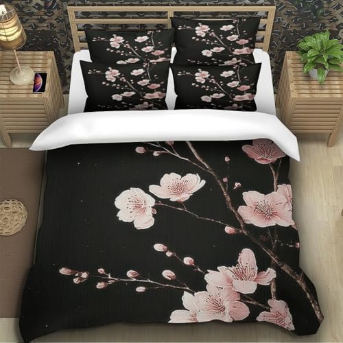 Parure de lit cerisier 3D en microfibre douce king size durable - 5