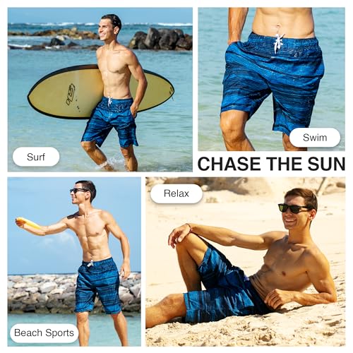 Image of Kanu Surf Men's Big Viper Extended Size Stripe Swim Trunk