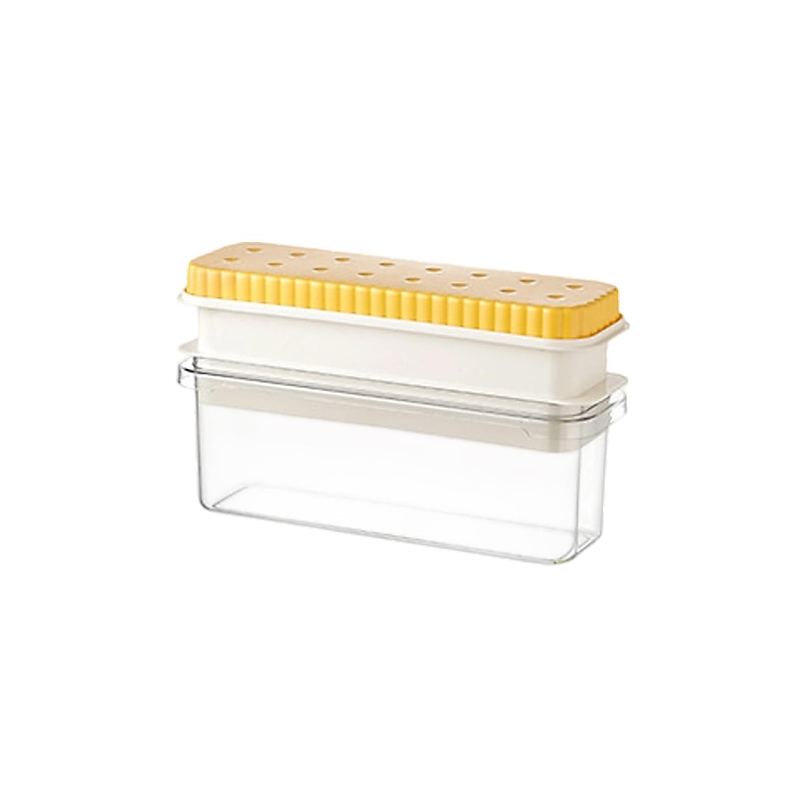 Tfaoys Yellow Ice Ball Maker Space Saving Fridge Storage Container Ice Ball Tray Molds For Home And Entertaining Space Saving Tray