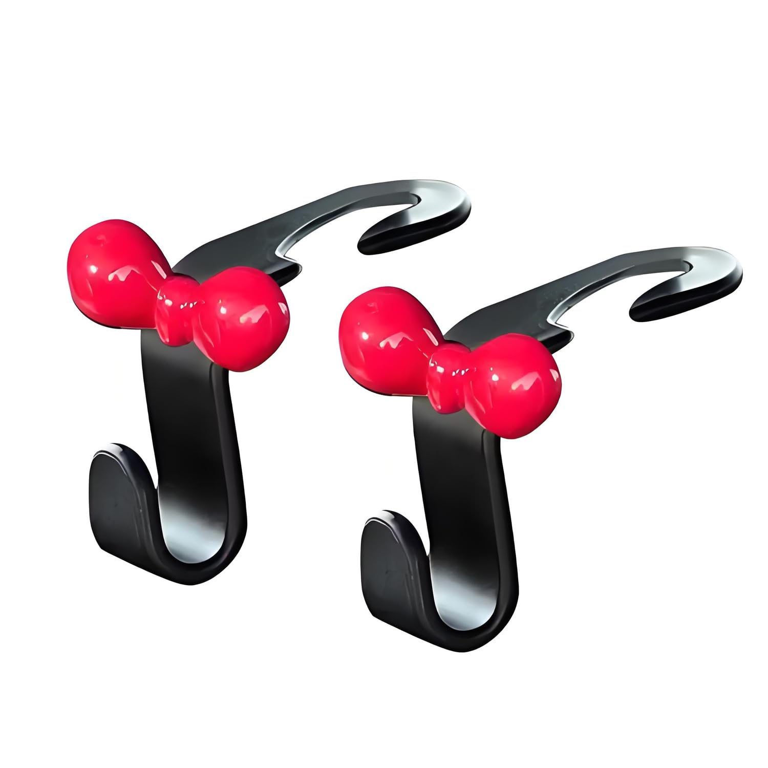 Arfuka Women's Red Bow Car Purse Hook Plastic Headrest Hooks For Car Seat Back Universal Organizer Hanger For Handbag, Purse, Coat - Car Accessories For Pack Of 2