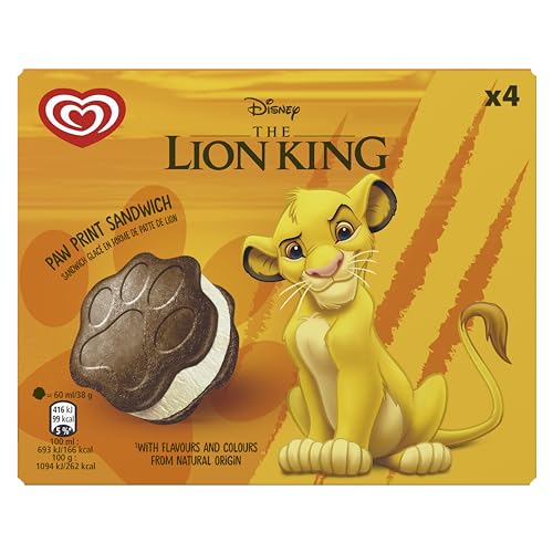 Frigo Sandwich Helado Disney Lion King de Vainilla, 4 x 60ml