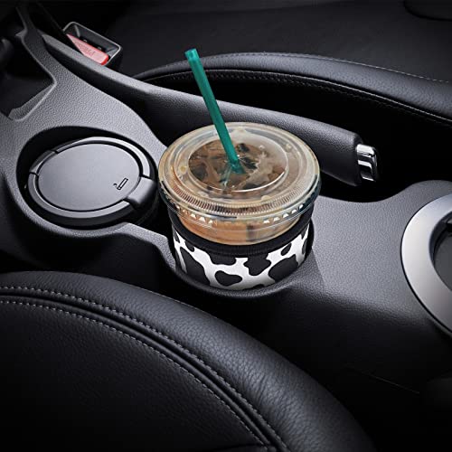 Image of YR Reusable Neoprene Insulator Sleeve for Iced Coffee Cups, 3 Pack Coffee Coolies sleeves for Iced & Hot Drinks, Cold Beverage Cooler Compatible with Starbucks Coffee and More (Cow)