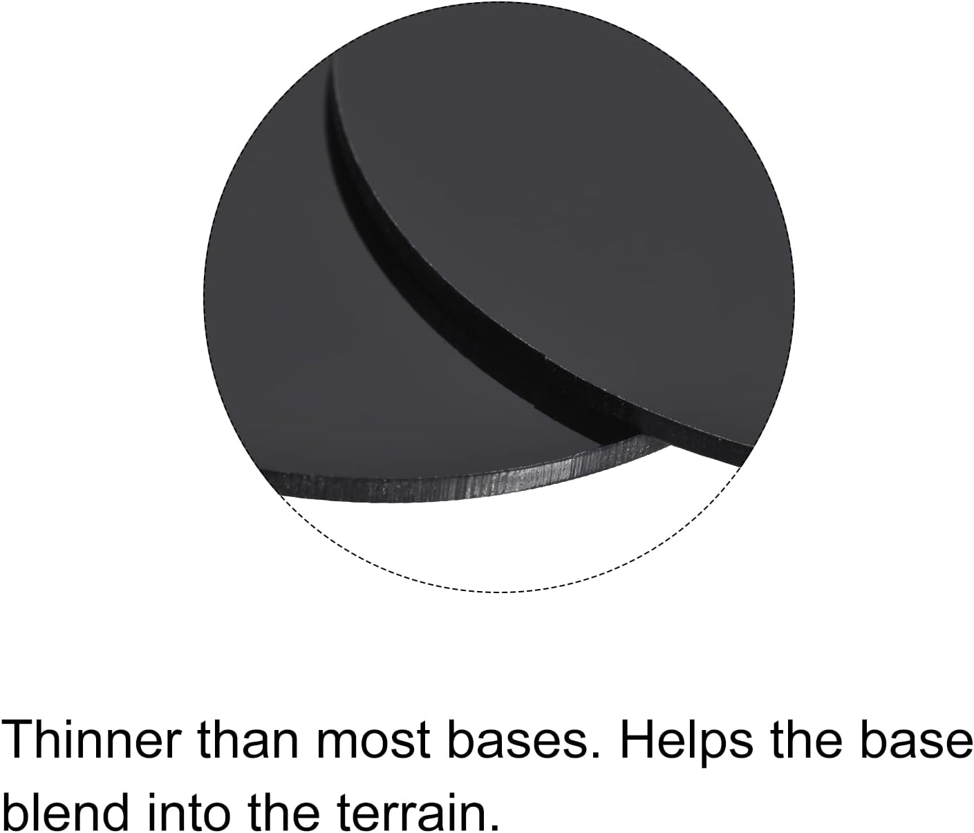 MECCANIXITY 20MM Round Miniature Model Bases, 2MM Thick Circular Base, Black Pack of 20