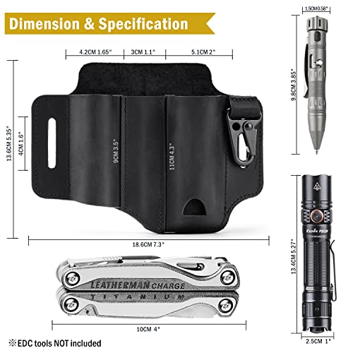 Viperade Pj29 Multitool Sheath For Belt, Leather Edc Pocket Organizer For Men, Edc Leather Sheath, Leatherman Sheath, Edc Belt Organizer #TOP2