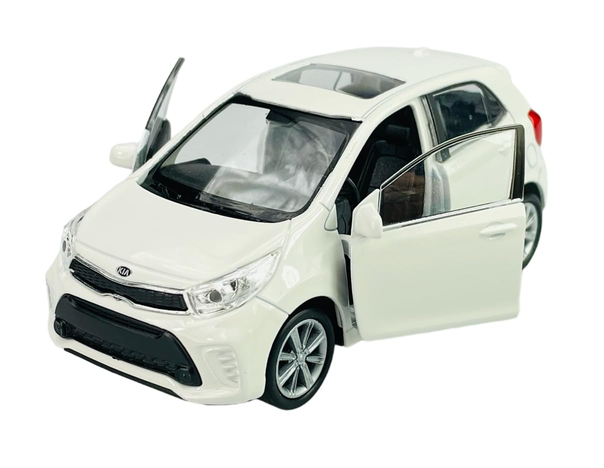 Welly K*I*A Picanto JA 5 Porte Bianco Dal 2017 1/34-1/39 Metal Model Auto Die Cast Nuovo in scatola