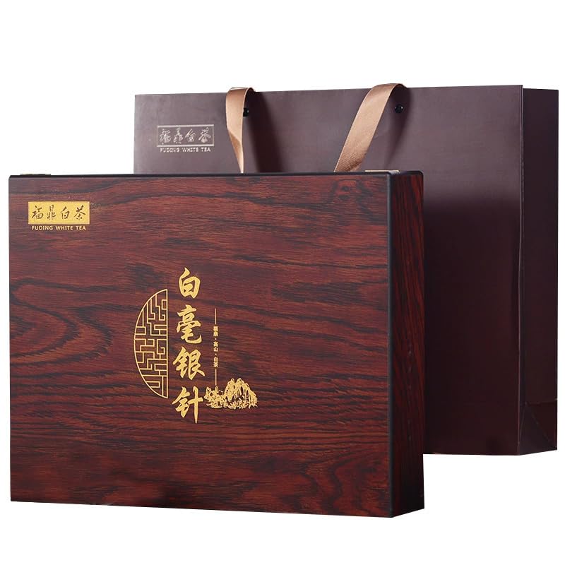 Fuding Hochgebirgs-Weißtee 2025, Baihao Yinzhen (Erstgepflückte Silbernadelknospen), Ebenholz-Geschenkbox, 30 Dosen à 300 g
