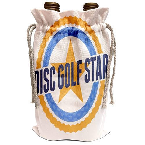 3dRose Wine Bag - Disc Golf Star - text with chains disc golf star graphic design Disc Golf