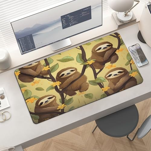 Cute Cartoon Sloths Desk Pad impermeable y antideslizante miniatura 6