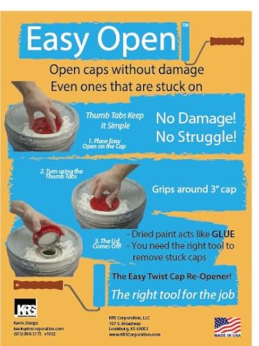 Krs Corporation, Llc EXOP-MC-2PK Easy Open - Paint Can Opener Tool - Plastic Paint Bucket Lid Opener Gripper thumb #4