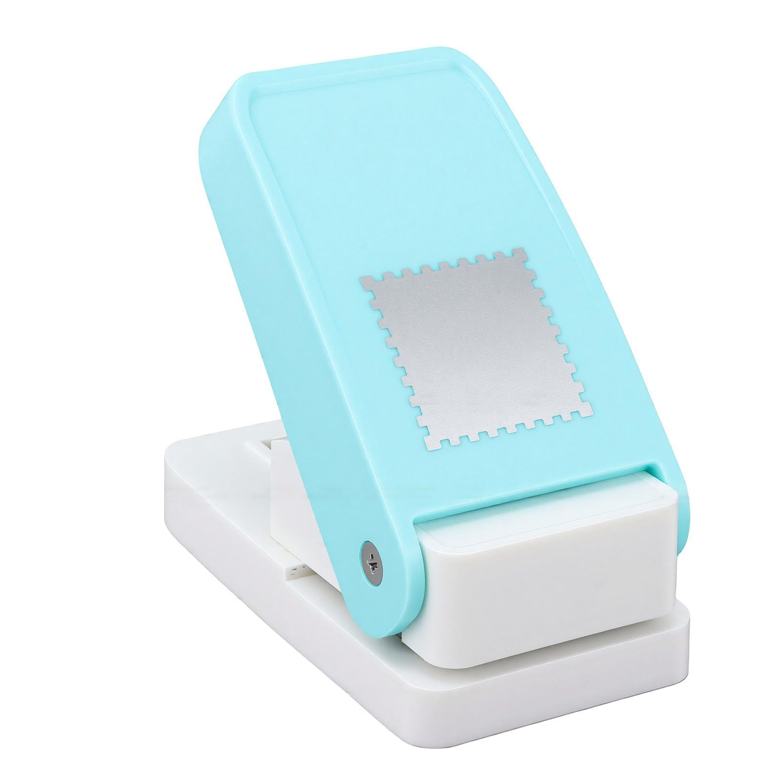 Ejoyous Perforatore per Timbri con Azione a Leva Perforatore per Carta in Acciaio Inossidabile e Plastica, Forma Quadrata da 38,1 Mm, Design Compatto con Serratura, per Scrapbooking, Creazione di
