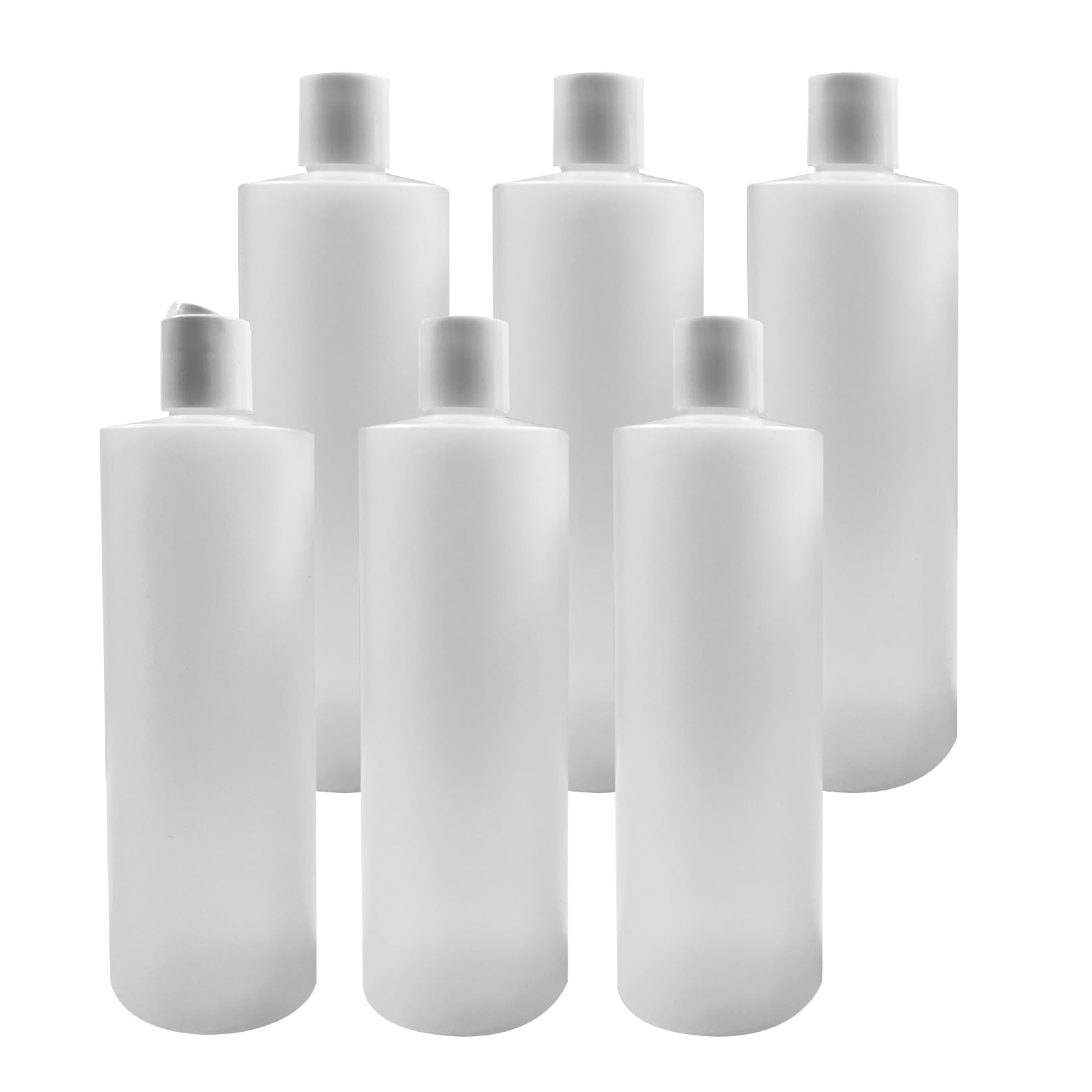 Pinnacle Mercantile 16 Oz Plastic Squeeze Bottles Made in USA with Disc Top Flip Cap Set of 6 Empty