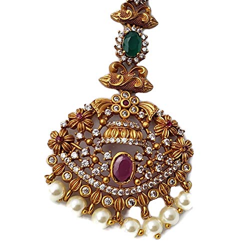 SScreations Maang Tikka | Maang Tikka Gold | Maang Tikka for Women | Hair Chain | Hair Accessories for Women | Papidi Billa | Nettichutti | Indian Bridal Jewelry Set for Wedding