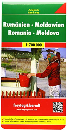 Romania - Moldova, Road Map 1:700,000 (English, French, German, Italian And Spanish Edition) #TOP22
