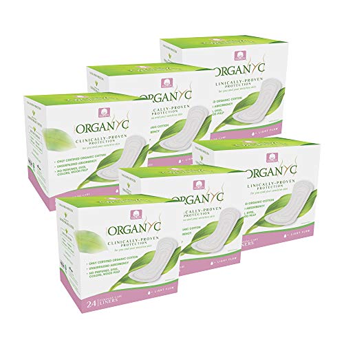 Organyc 100% Certified Organic Cotton Folded Panty Liner - Everyday Sanitary Pad, Free from Wood Pulp, Perfumes, SAP and Chemicals, Light Flow (144 Count)