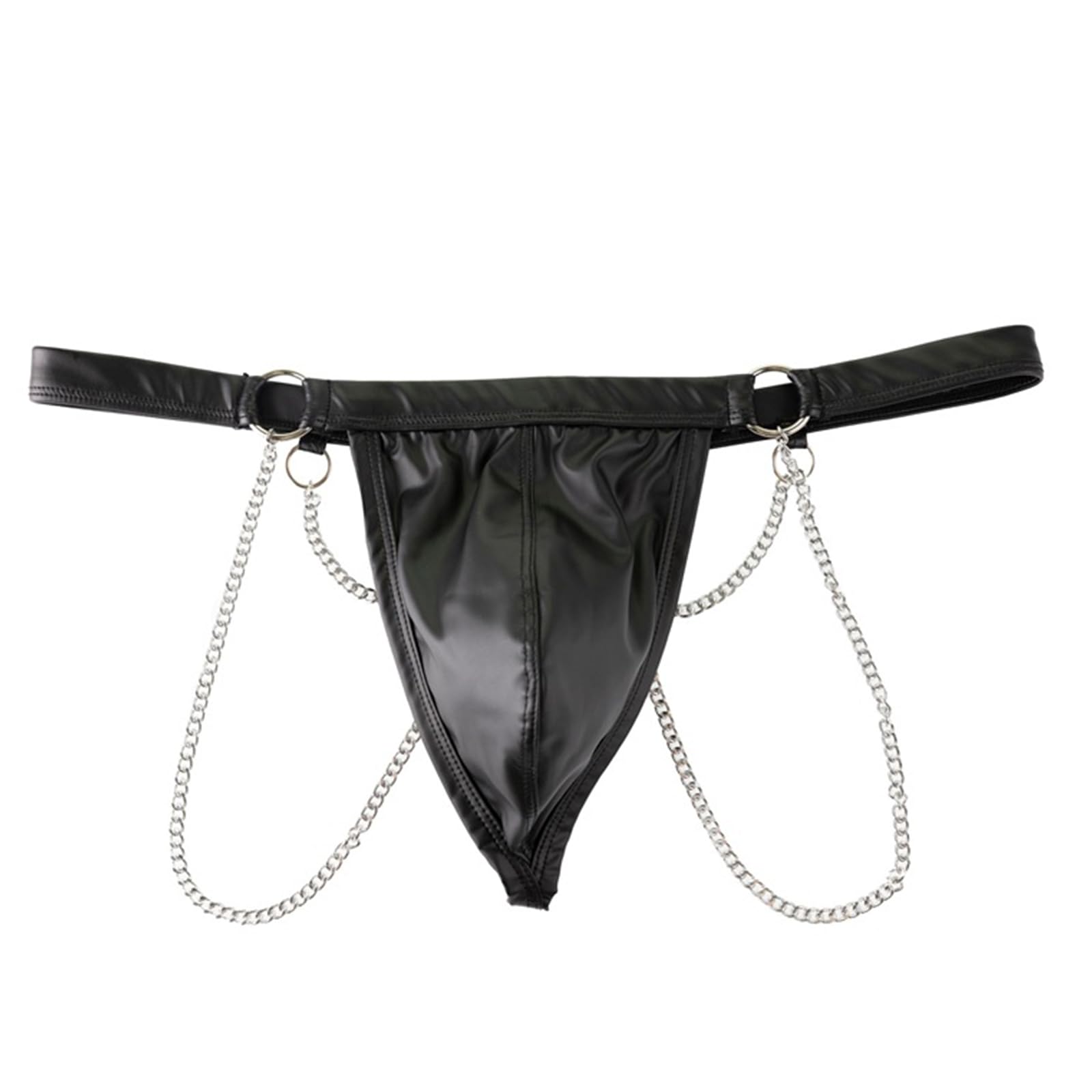 YJZQ Harnais de Corps Homme Ensemble Hairnais de Poitrine et épaules avec String Set sous vêtement Culotte et Chaîne de poitrine en PU Ceinture Punk pour Costume de Club