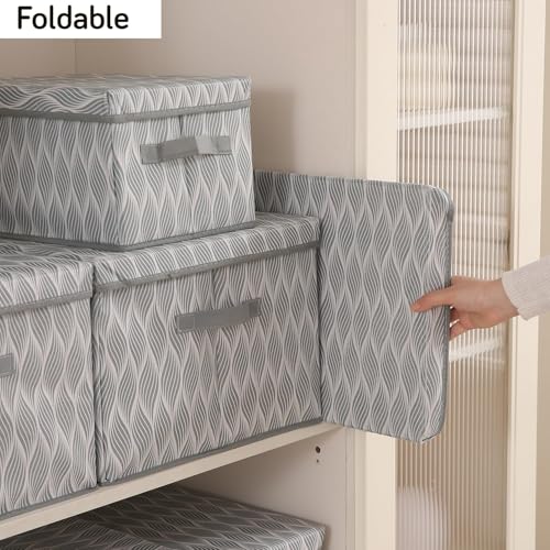 Image of HOKIPO Storage Box and Organiser for Clothes | Cloth Organiser for Storage | Wardrobe Organizer for Storage with Lid | Non-Woven, Foldable - Pack of 1 Extra Large (NEW-AR-5815)