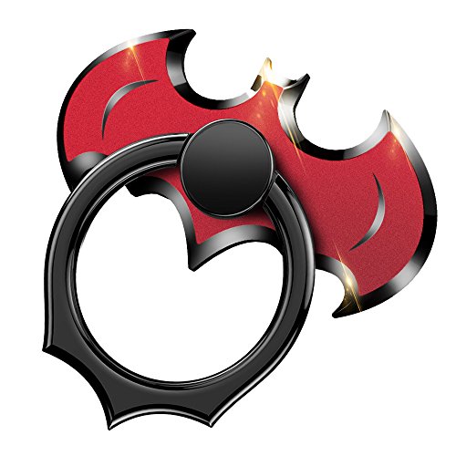 OATSBASF Phone Ring Holder Finger Kickstand,Batman 360°Rotation Metal Stand Ring Grip, Anti-Drop Finger Holder for Most Devices & Cellphone ?Black+Red Upgraded Style?