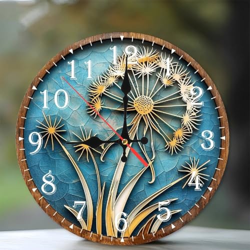 Reloj de pared de madera silencioso 10 pulgadas miniatura 1