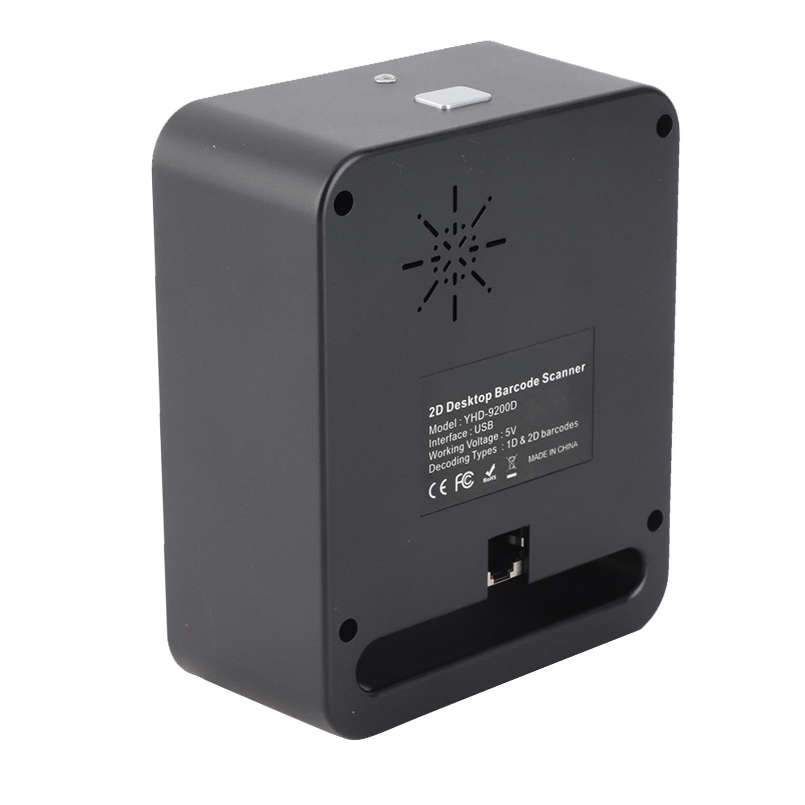 Escáner de Códigos de Barras Fijo, Lector de Código QR 1D 2D de Escritorio, Escáner de Códigos de Barras USB Manos Libres con Luz LED, Escaneo omnidireccional para Un