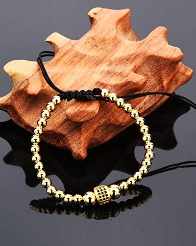 Image of Young & Forever Stainless Steel Anti Tarnish Wristband for Men Stylish Casual Wedding Party Office Wear Religious Cross Symbol Bracelet for Boys Fancy Fashion Jewelry (Gold 4mm Macrame)