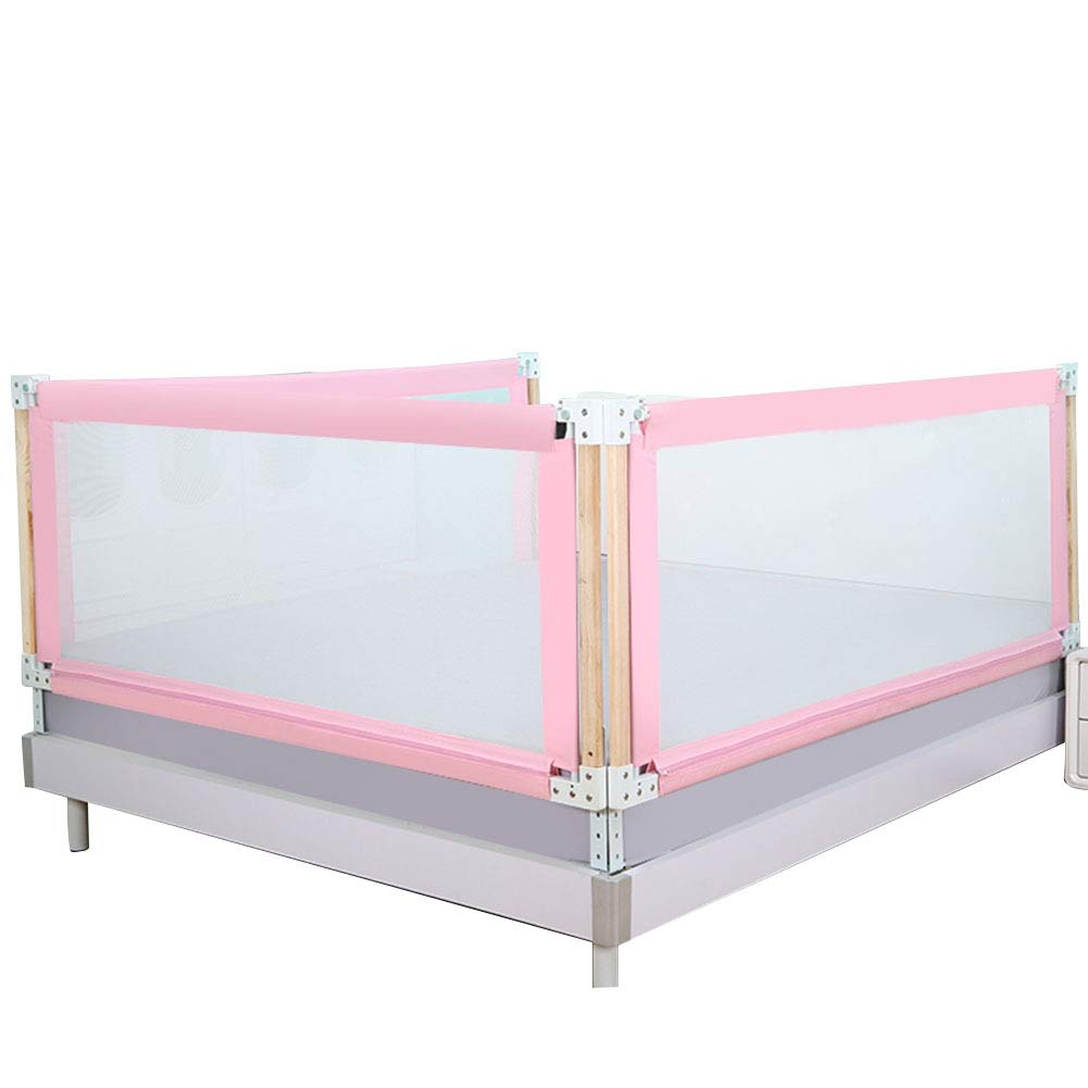 Barandillas de Cama con Malla ventilada Ajustable en Altura para Cuna Convertible, Soporte de elevación Vertical, 3 Lados