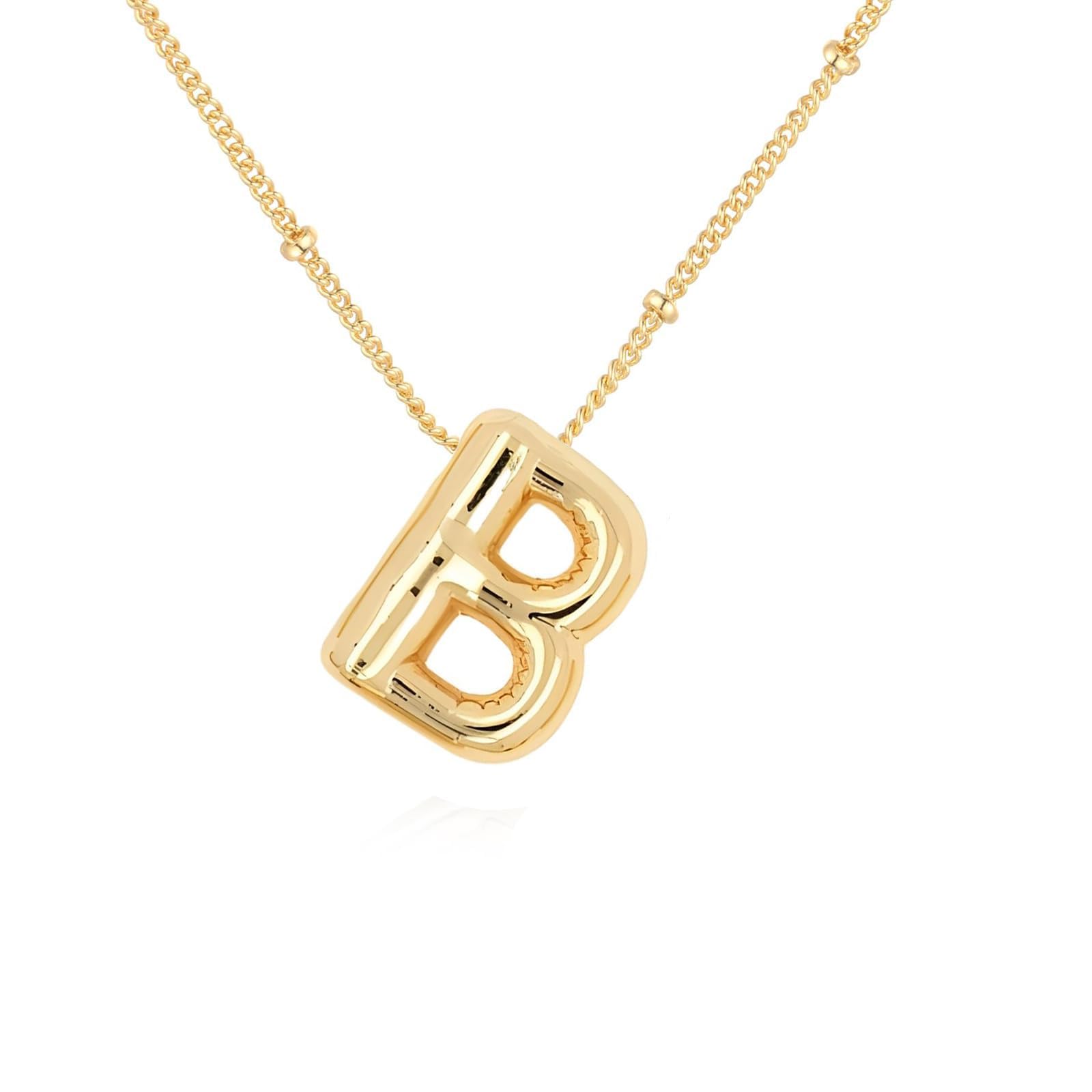 Bubble Letter Necklace For Women,Dainty Balloon Initial Necklaces 18k Gold Plated Chain Pendant Alphabet Necklaces For Girlfriend Charm Simple Gift Jewelry