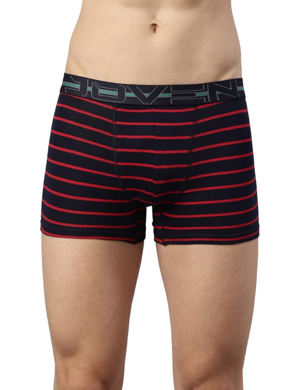JOVEN - Men's Yarn Dyed Navy and Red Trunks | Super Combed Cotton | Durable and Soft high tech Waistband | Label Free for All Day Comfort | Unique | Youthful | Easy wash |