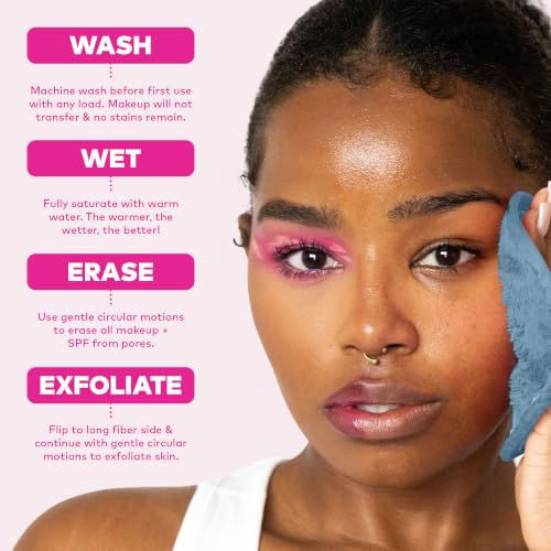 Image of The Original MakeUp Eraser 7-Day Set, Erase All Makeup with Just Water, Including Waterproof Mascara, Eyeliner, Foundation, Lipstick, Sunscreen, and More! Blue Jean Baby 7ct