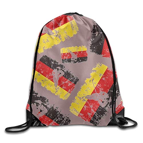 uykjuykj Bolsos De Gimnasio,Mochilas,German Flag Puck Unisex Sack Cinch Backpack Sport Drawstring Bags. Lightweight Unique 17x14 IN