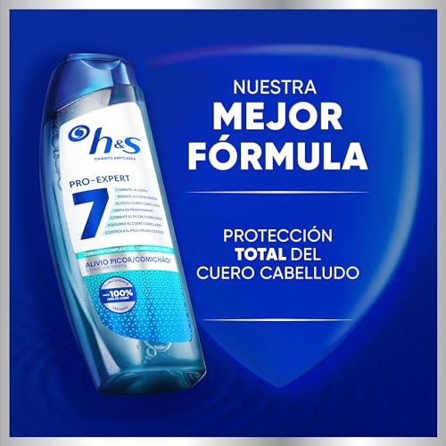 Miniatura 2 de H&S Pro-Expert 7 Champú Anticaspa Alivio del Picor, 6x300ml | Combate 7 Problemas del Cuero Cabelludo, Protección Completa contra la Caspa, Sensación Refrescante, Clínicamente Probado