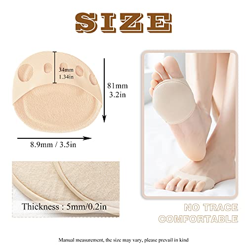 Image of 4 Pairs Ball of Foot Cushions for Women High Heels - Reusable Metatarsal Pads for Pain Relief - Invisible Honeycomb Fabric Forefoot Cushions - Soft Toe Pads for Heels