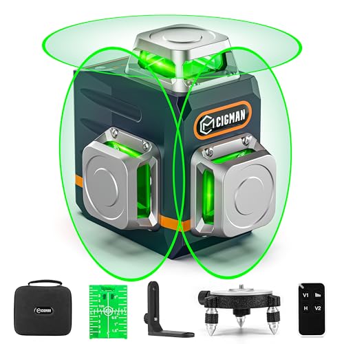 CIGMAN 3x360° Green Laser Level, 30M Range