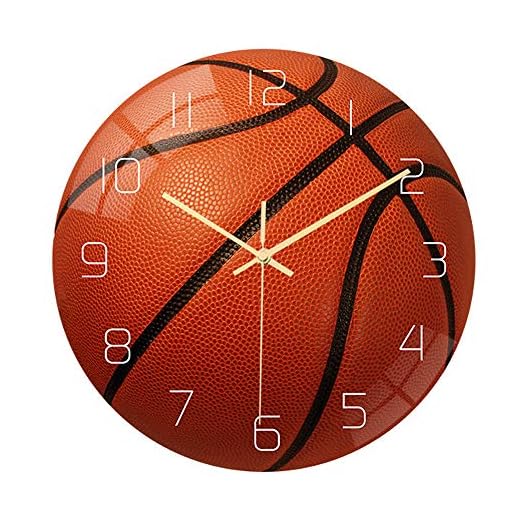 Back To School Supplies Basketball Football Soccer Golf Baseball Tennis Wall Clock Bedroom Livingroom Birthday Chritmas Gifts Present for Kids Son Boys Baby Child NBA Basketball MLB Fans (Basketball)