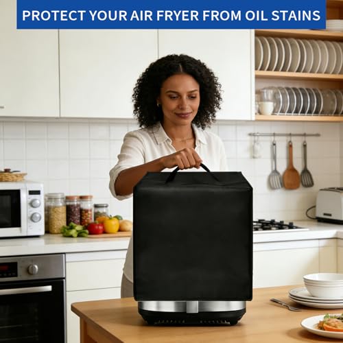 Image of Air Fryer Cover Dust Cover for Gourmia Air Fryer Oven Digital Display 8 Quart Large AirFryer Cooker GAF838 14.5 inch*11.2 inch*13.4 inch Heat-Resistant Waterproof Dust-proof Kitchen Appliance Covers