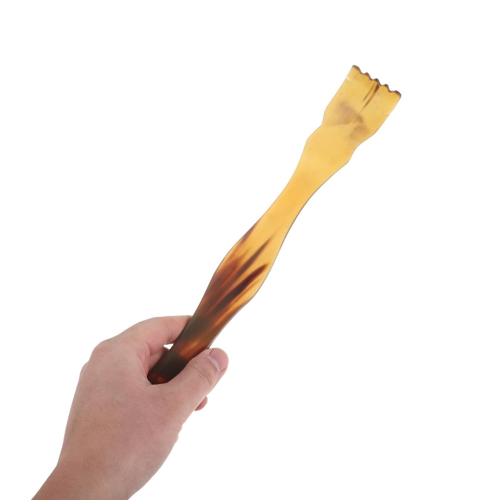 Ochsenhorn Rückenkratzer 30–32cm Natürliches Juckreizlinderndes Selbstmassagegerät für Rücken und Nacken Tragbarer Massagekratzer für Erwachsene und Familie