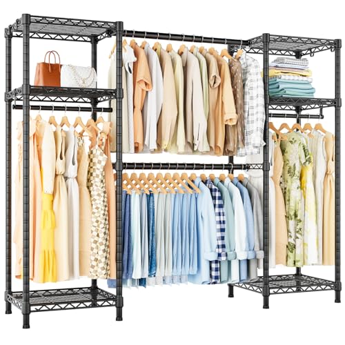 Ulif E7 Garment Rack, Heavy Duty Clothes Storage System with Extendable Hangers Rods, Metal Clothe...
