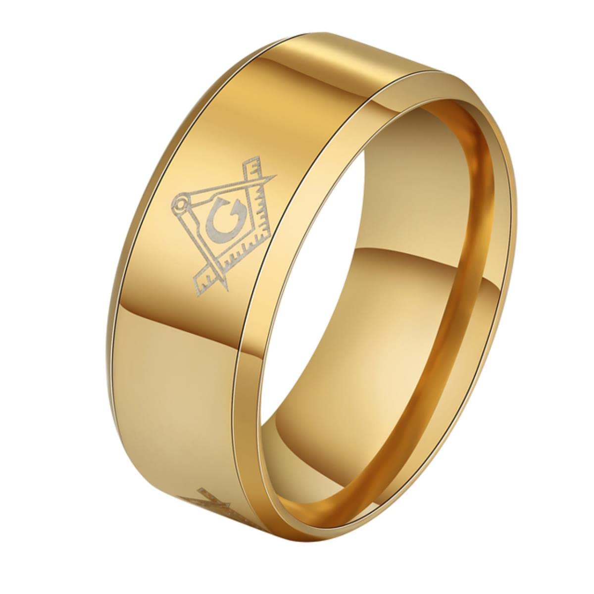 YAHOYA Freemason Ring Men Masonic Ring Vintage Gold Silver Black Ring Free mason Signet Finger Jewelry Alloy AG anillo hombre