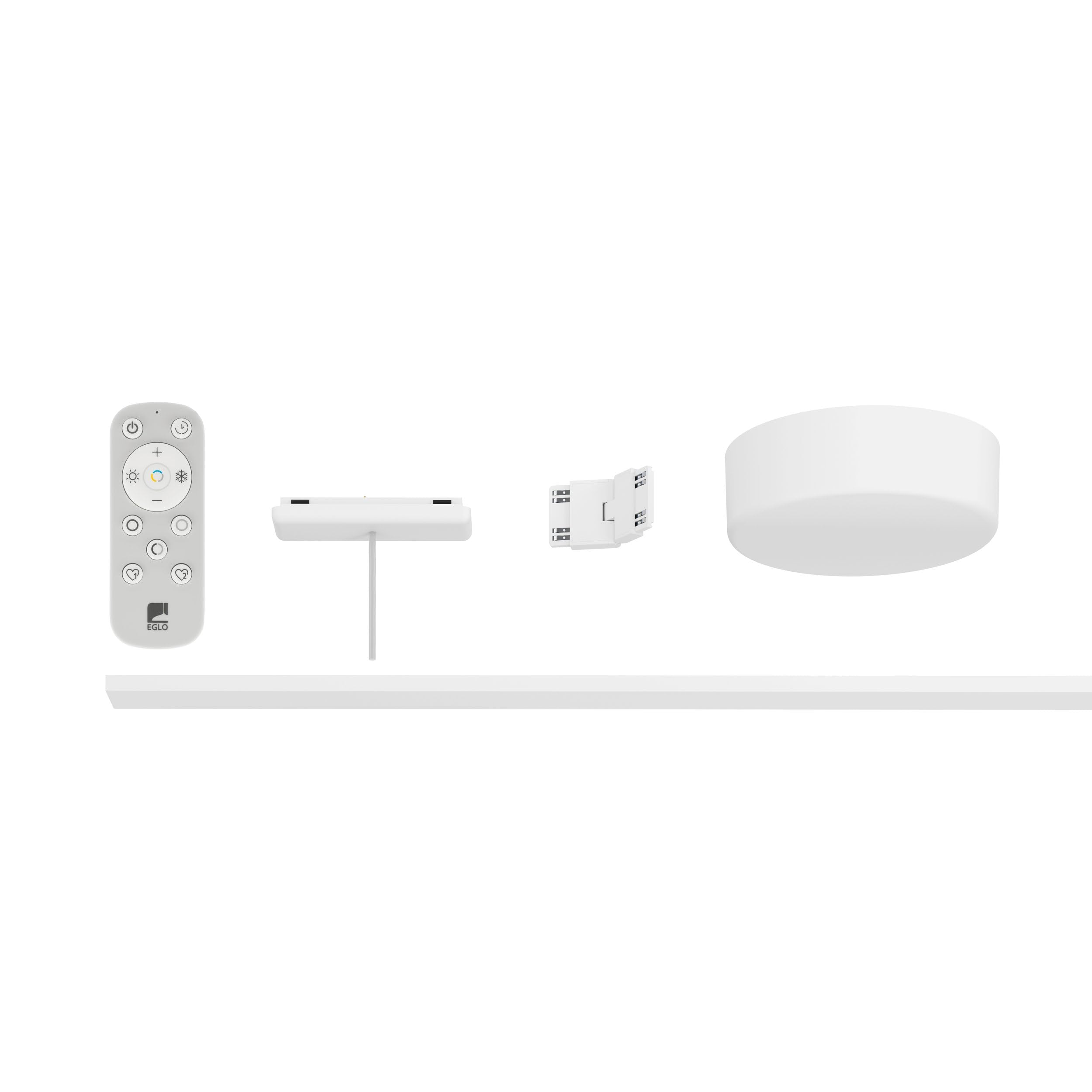 Eglo Sistema binario Track Plus a bassa tensione, set espandibile con telecomando, starter per parete e soffitto, plastica bianca, lunghezza 95 cm
