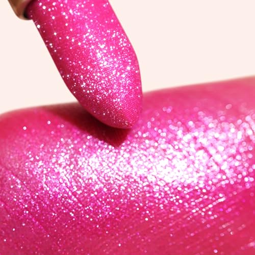 Oulac Bright Pink Glitter Lipstick, Moisture Tinted Lip Balm, Metallic Sparkly Finish, Dusky Rose Shiny lipstick - Image 4