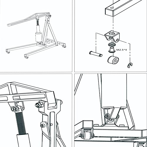 Kwbrc Metal Electric 1/8 1/10 Scale Accessories Engine Crane Hanger, Car Engine Jack Model Crane Jacks Decoration, Crane Jacks Parts Accessories, Garage Accessories(Red) #TOP5