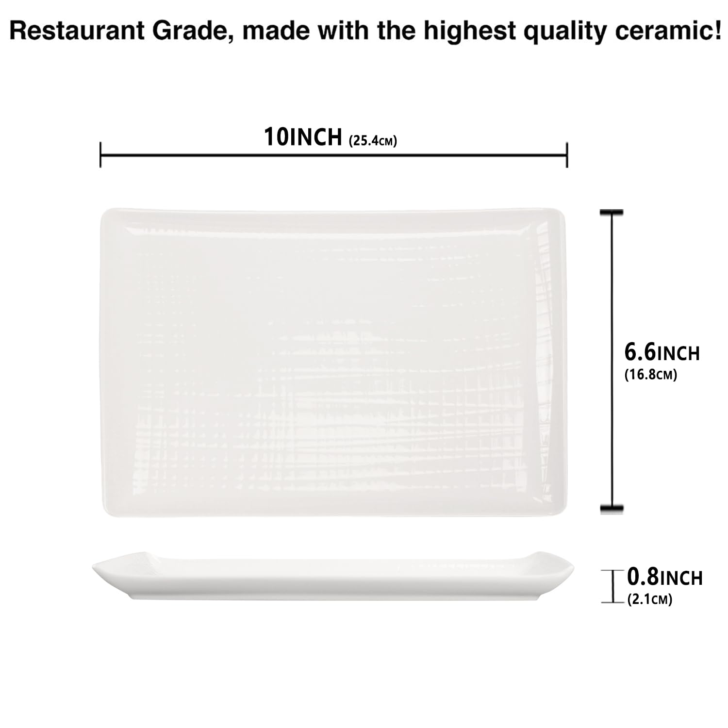 jinsongdafa Ceramic Serving Platters, dinner plates, Rectangular White Serving Trays for Entertaining, Excellent as Trays for Serving Food, Fruit, Appetizers in The party 10 Inch Set of 4