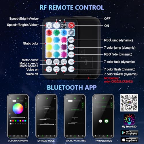 Image of 16W Car Home Starlight Headliner Kit, Twinkle & Sound Activate RGBW Fiber Optic Lights with APP & Remote Control, Star Lights for Ceiling Decoration, 550 pcs 13.1ft